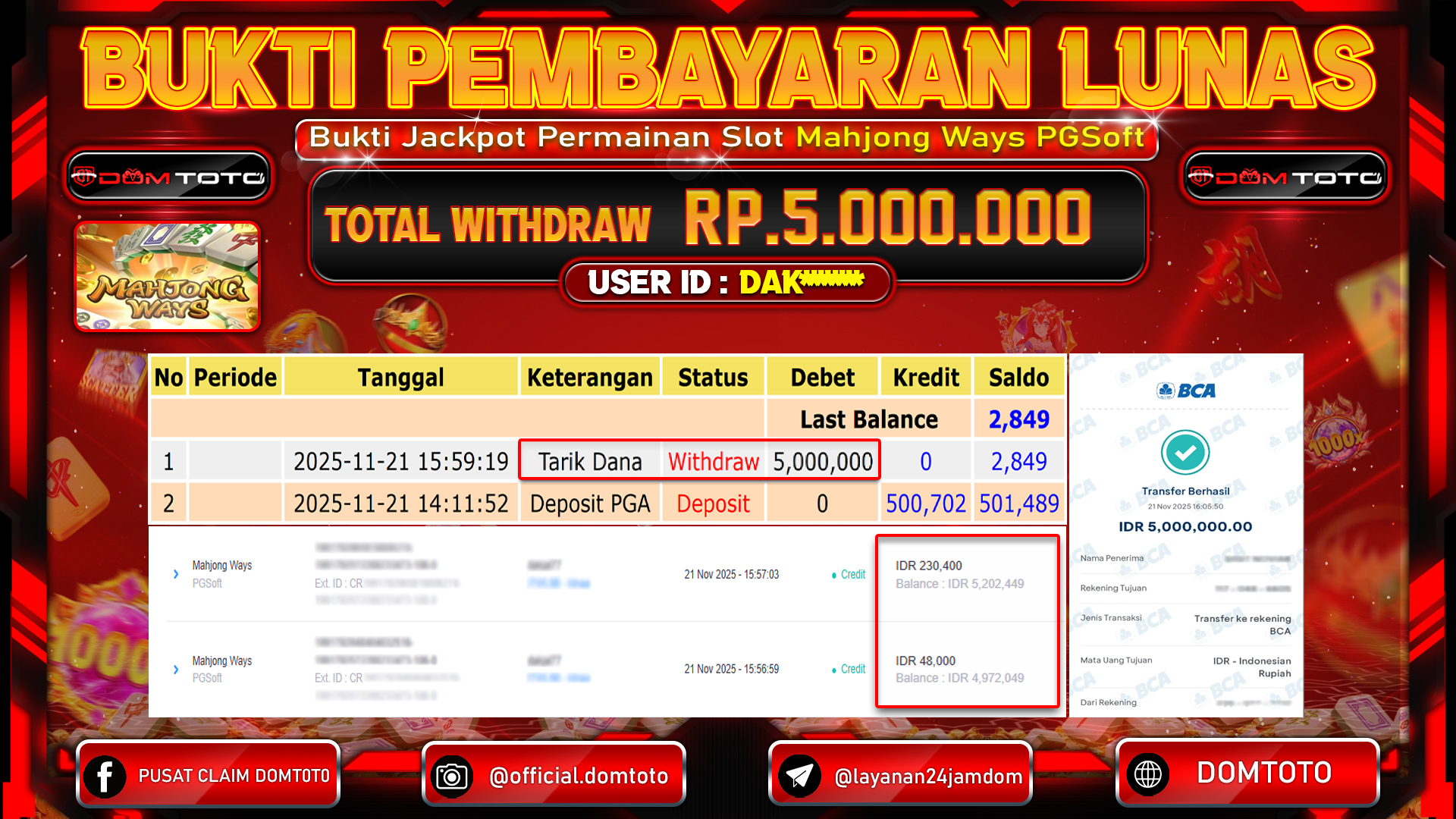 JACKPOT SLOT Mahjong Ways PGSoft 21 NOVEMBER 2025